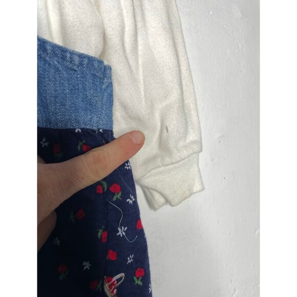 Vintage Hartstrings Baby Apple Picking Denim Dress Outfit 18 Months Embroidered - Picture 5 of 10